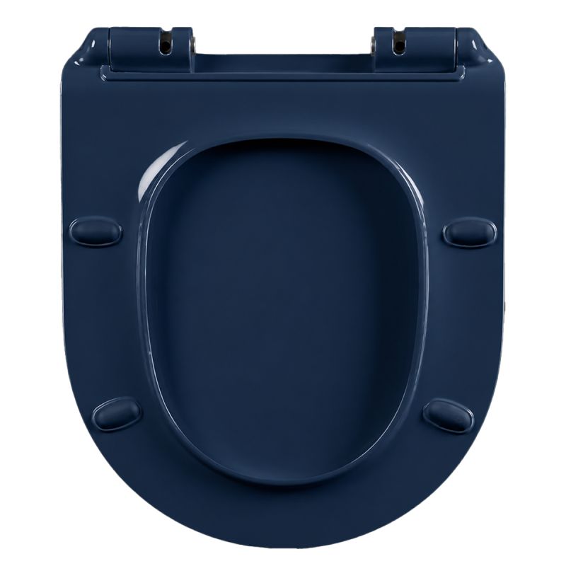 Capac Duroplast, inchidere Soft-Close si Sistem Quick release pentru vas wc Lazio Albastru Terrazo
