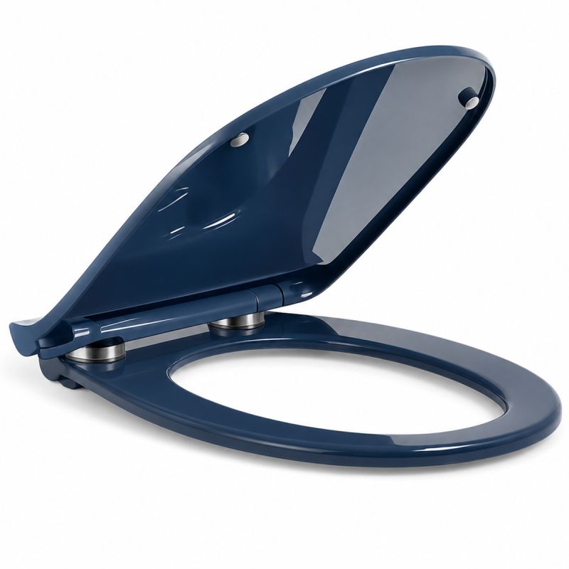 Capac Duroplast, inchidere Soft-Close si Sistem Quick release pentru vas wc Lazio Albastru Terrazo