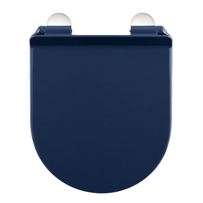 Capac Duroplast, inchidere Soft-Close si Sistem Quick release pentru vas wc Lazio Albastru Terrazo