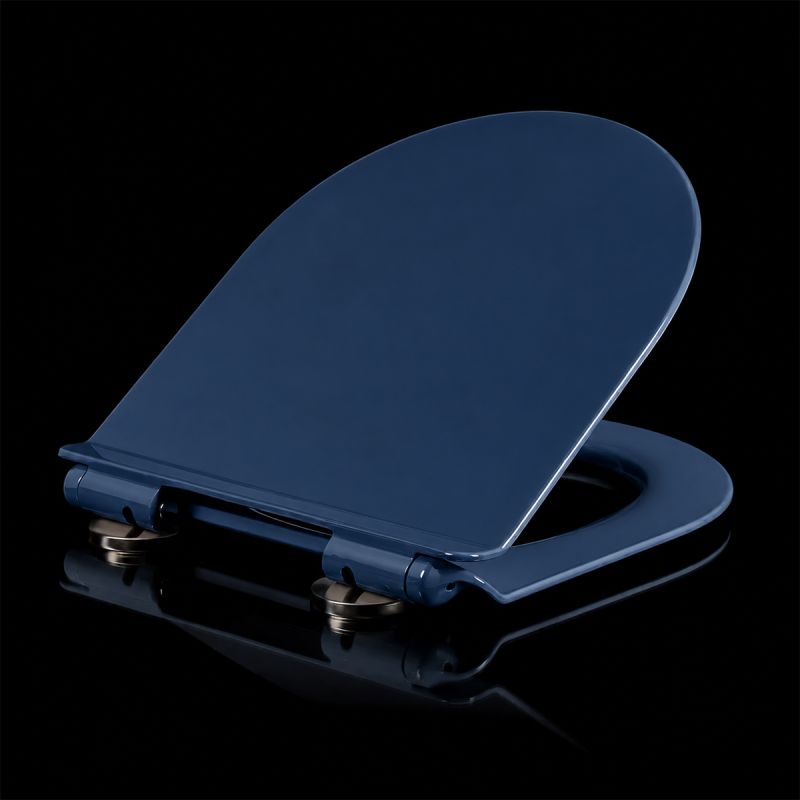 Capac Duroplast, inchidere Soft-Close si Sistem Quick release pentru vas wc Lazio Albastru Terrazo