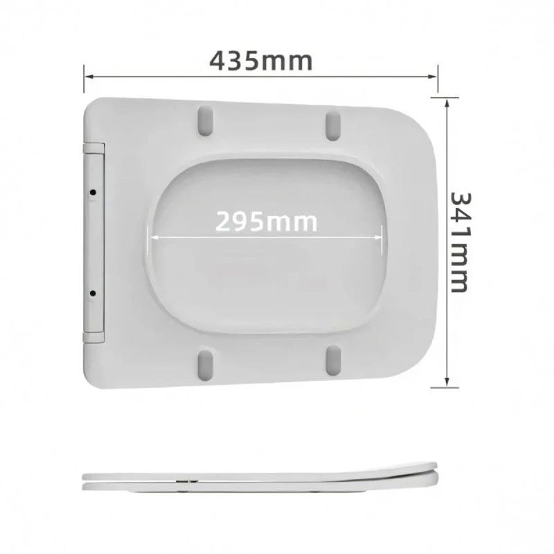 Capac slim Duroplast inchidere Soft-Close, distanta ajustabila, Quick Release, pentru vas wc Alfonso Gri Mat