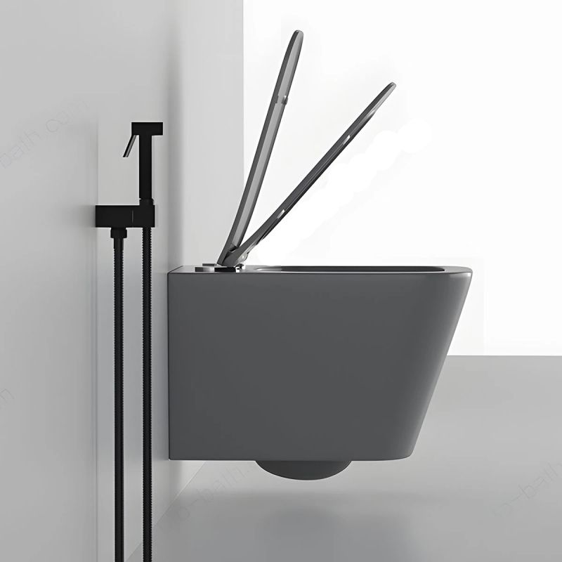 Capac slim Duroplast inchidere Soft-Close, distanta ajustabila, Quick Release, pentru vas wc Alfonso Gri Mat