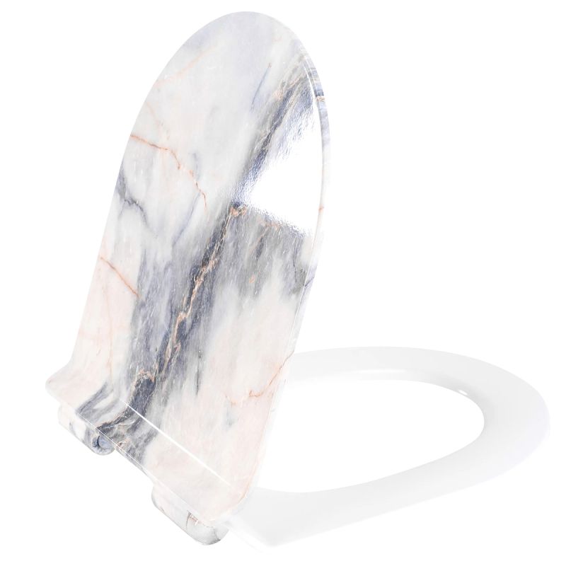 Capac slim Duroplast inchidere Soft-Close, distanta ajustabila, Quick Release, pentru vas wc Ben Granit Lucios