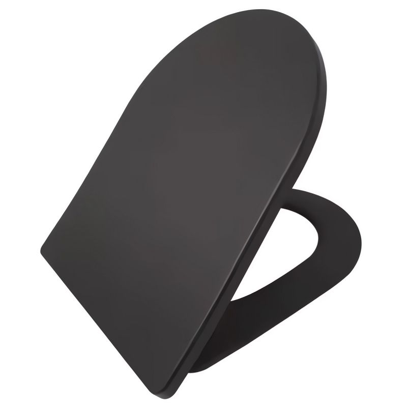 Capac slim, Duroplast inchidere Soft-Close pentru vas wc Ben, Negru Mat