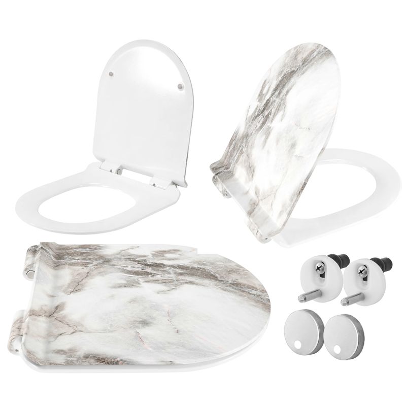 Capac slim Duroplast inchidere Soft-Close, distanta ajustabila, Quick Release, pentru vas wc Ben Marmura