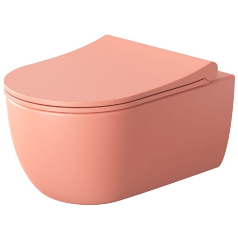 Capac WC Michael culoare Roz Somon Model slim Inchidere soft close