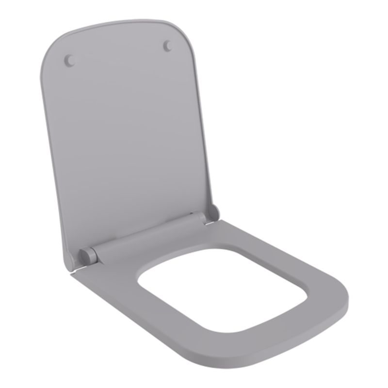 Capac WC universal, slim, duroplast, Inchidere soft close, distanta reglabila, culoare Gri Mat