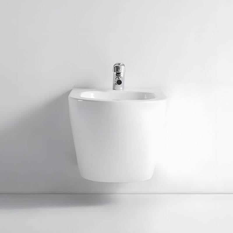Vas bideu Ben, Alb Lucios, 49x36 cm, montaj suspendat, ceramica sanitara
