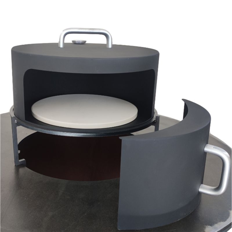 Cuptor pentru pizza Nexus Ø45 cm, otel corten 1.5 mm, cu termometru, compatibil cu gratarele Aurelius si Avangarde, negru