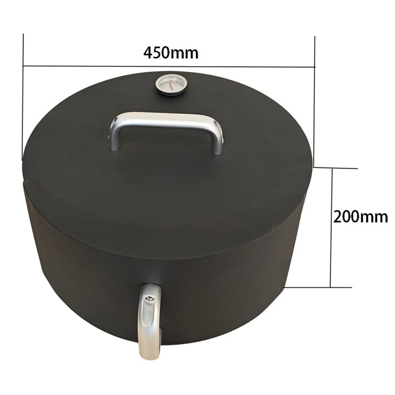 Cuptor pentru pizza Nexus Ø45 cm, otel corten 1.5 mm, cu termometru, compatibil cu gratarele Aurelius si Avangarde, negru