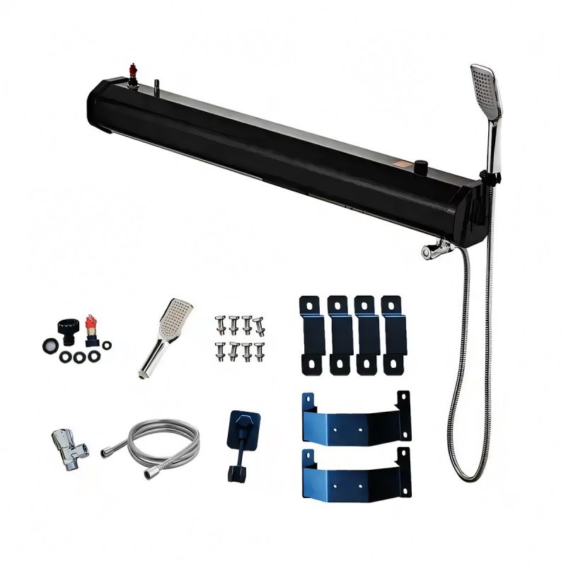 Dus solar auto de 30 litri, Camping, Portabil, dus de mana si pistol off-road, Negru, Cordoba