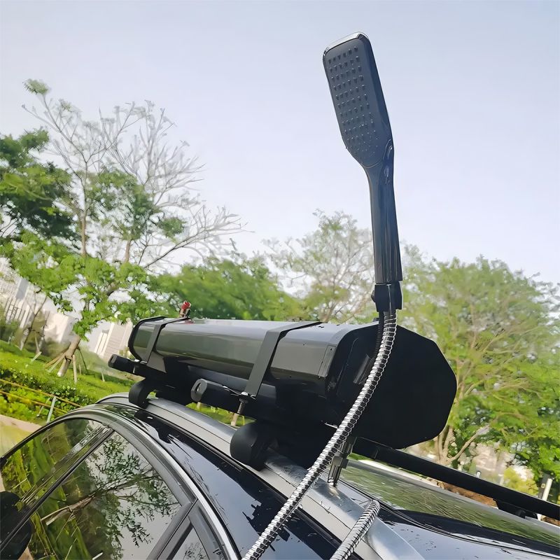 Dus solar auto de 30 litri, Camping, Portabil, dus de mana si pistol off-road, Negru, Cordoba