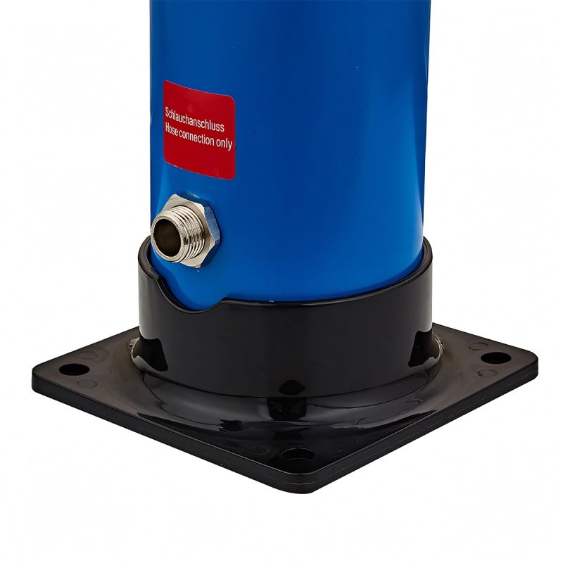 Dus solar de 20 Litri, PVC+ABS, robinet pentru picioare, dus tip ploaie, Albastru, Sevilia