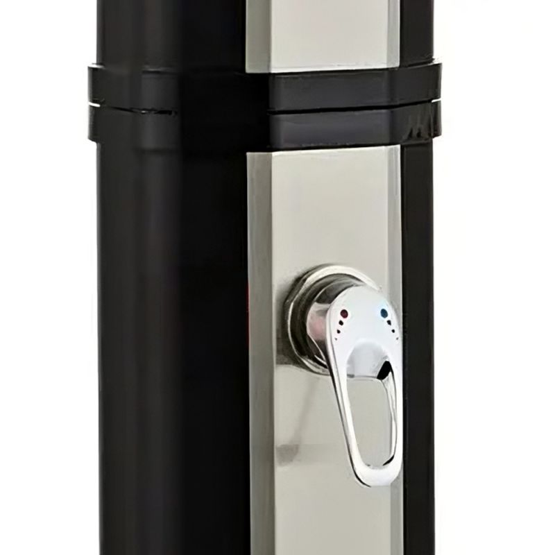 Dus solar de 35 Litri, pentru gradina si piscina, robinet pentru picioare, dus tip ploaie, PVC+ABS, Negru Nichel Mat, Cadiz