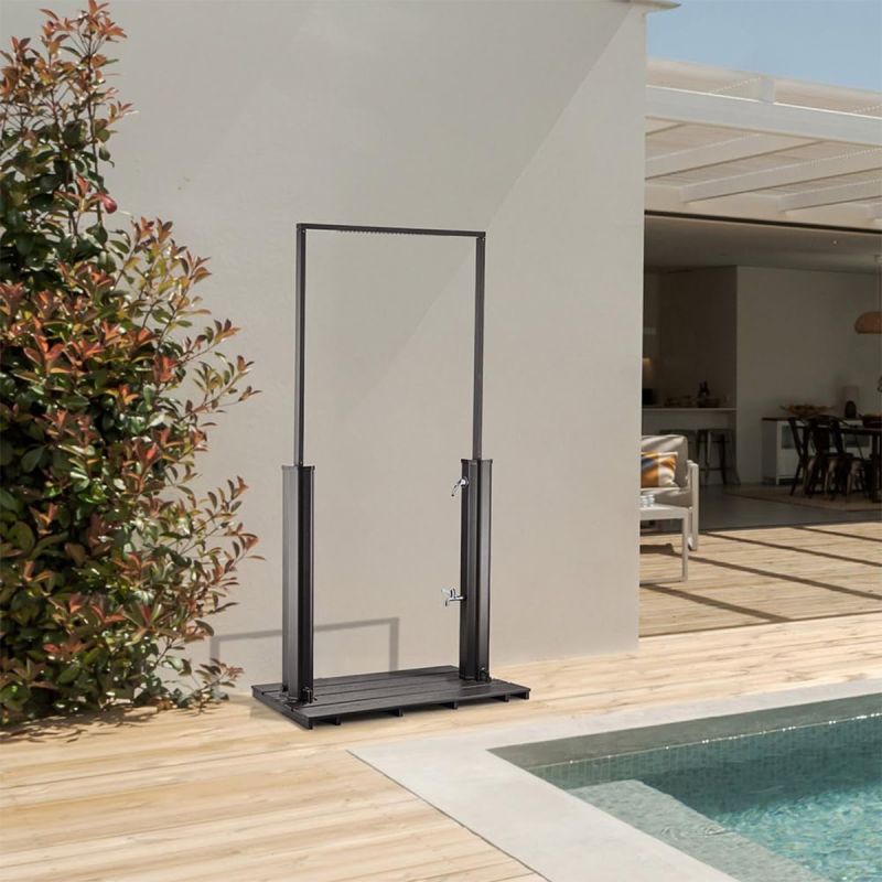 Dus solar tip perdea, capacitate de 40 L, gradina si piscina, WPS, Negru Mat, Viento