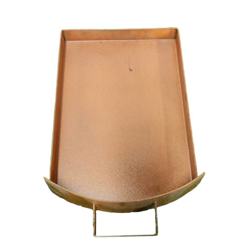 Gratar pe lemn cu plita mare din fonta, depozitare lemne, otel corten, diametru 100 sau 85 cm, Ruginiu, Infinity Glow