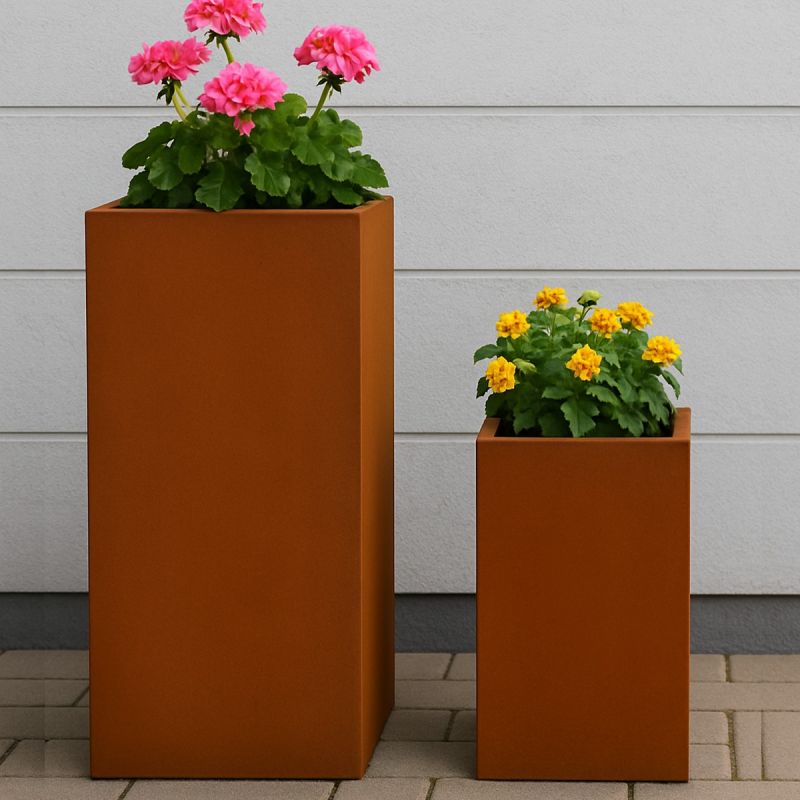 Jardinera modulara, inaltime de 60 sau 80 cm, otel corten de 2 mm, Neoglow