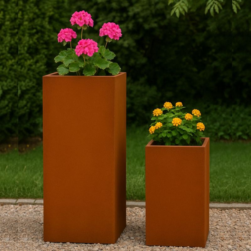 Jardinera modulara, inaltime de 60 sau 80 cm, otel corten de 2 mm, Neoglow