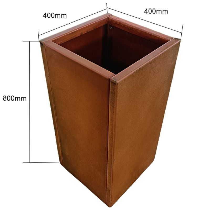 Jardinera modulara, inaltime de 60 sau 80 cm, otel corten de 2 mm, Neoglow