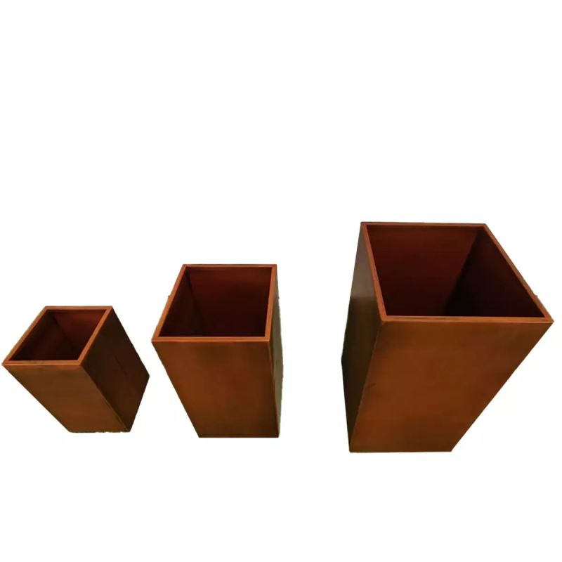 Jardiniera, inaltime de 60, 80, 100 cm, otel corten de 2 mm, Maro, Florium