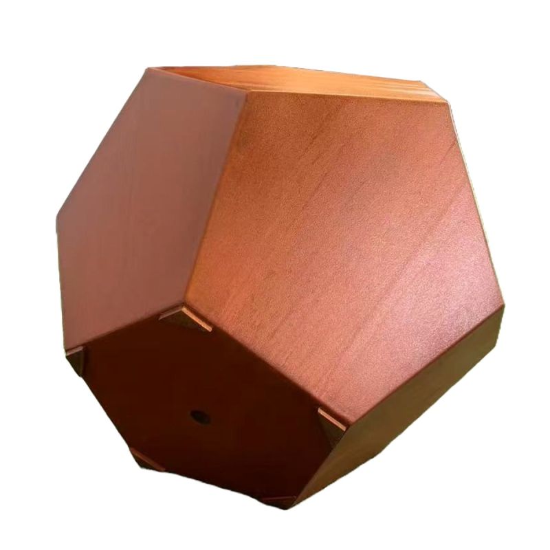 Jardiniera, diametru 38-55 cm, poligonala, otel corten de 2 mm, FlorArt