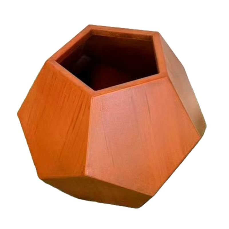 Jardiniera, diametru 38-55 cm, poligonala, otel corten de 2 mm, FlorArt