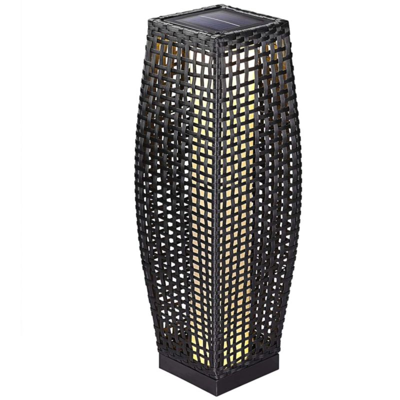 Lampa solara din poliratan, senzor amurg, baterie inclusa, protectie IP44, 80 cm, Evelyn