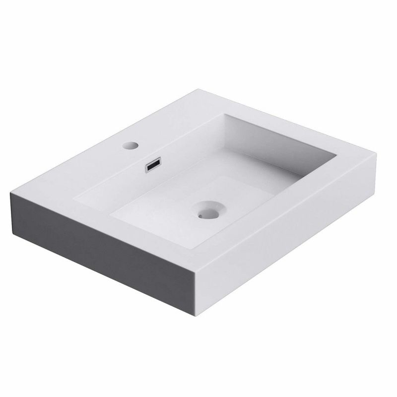 Lavoar 18, Alb, lucios, montaj suspendat, semi-incastrat sau pe blat, dimensiuni: 60, 73, sau 90 cm, compozit marmura