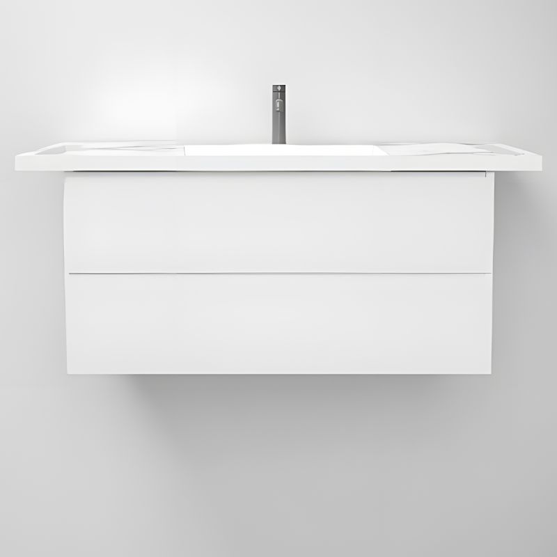 Lavoar, Alb  finisaj Carrara Arabescato, suport prosoape, compozit, montaj suspendat sau semi-incastrat, 105x55 cm, Lavanda