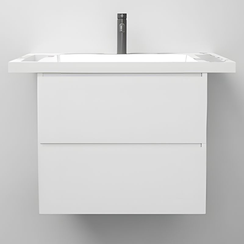 Lavoar, Alb finisaj Carrara Arabescato, suport prosoape, compozit, montaj suspendat sau semi-incastrat, 65x55 cm, Lavanda