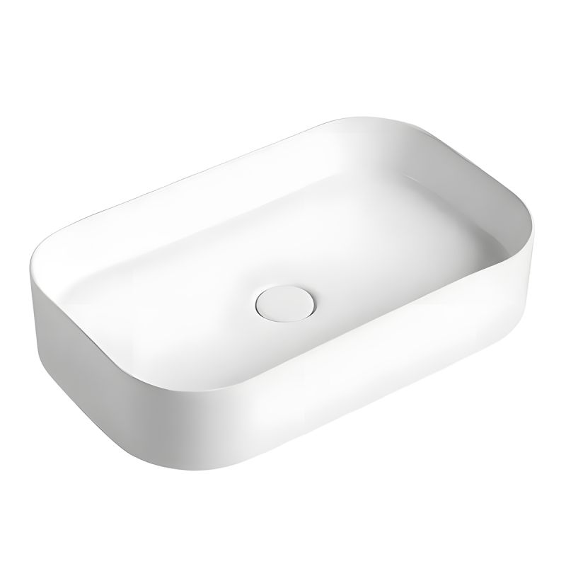 Lavoar Alb Lucios, ceramica sanitara, montaj pe blat, 61x38 cm, Puro