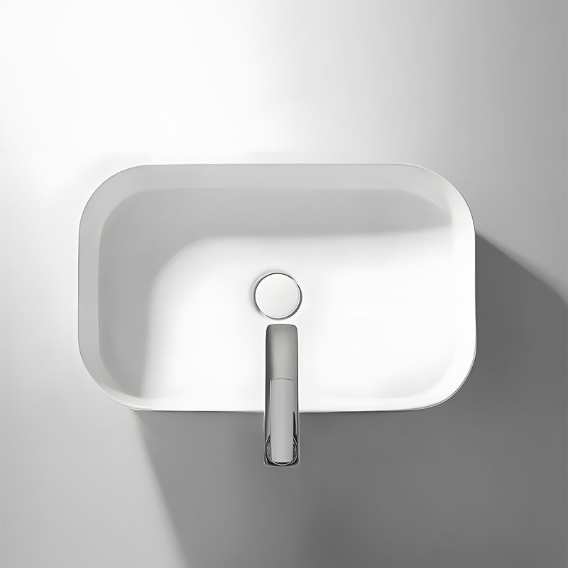 Lavoar Alb Lucios, ceramica sanitara, montaj pe blat, 61x38 cm, Puro