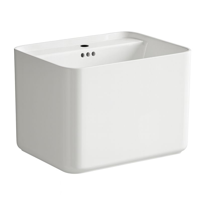 Lavoar, Alb Lucios, montaj suspendat, cu gaura de baterie 50x40 cm, Alfonso