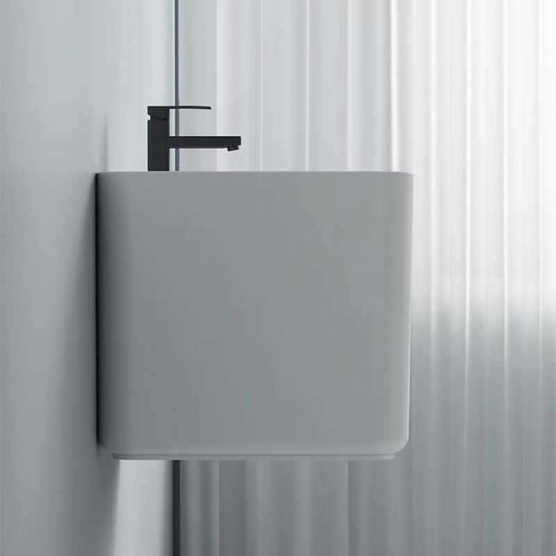 Lavoar, Alb Lucios, montaj suspendat, cu gaura de baterie 50x40 cm, Alfonso