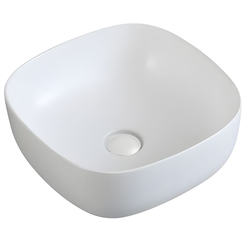 Lavoar, Alb Mat, ceramica sanitara, montaj pe blat, 40.5x40.5 cm, Viva