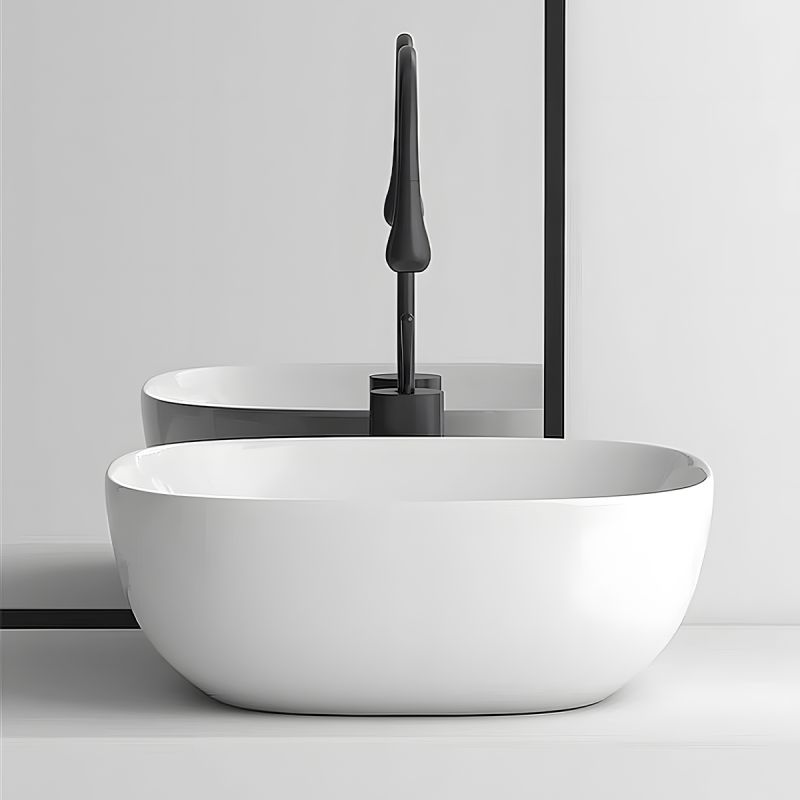 Lavoar, Alb Mat, ceramica sanitara, montaj pe blat, 40.5x40.5 cm, Viva