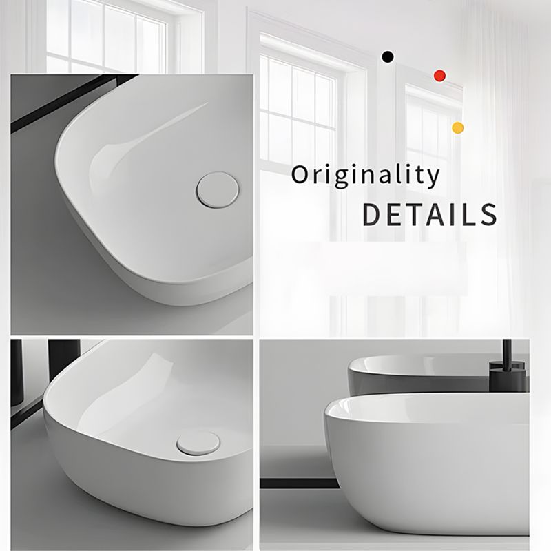 Lavoar, Alb Mat, ceramica sanitara, montaj pe blat, 40.5x40.5 cm, Viva
