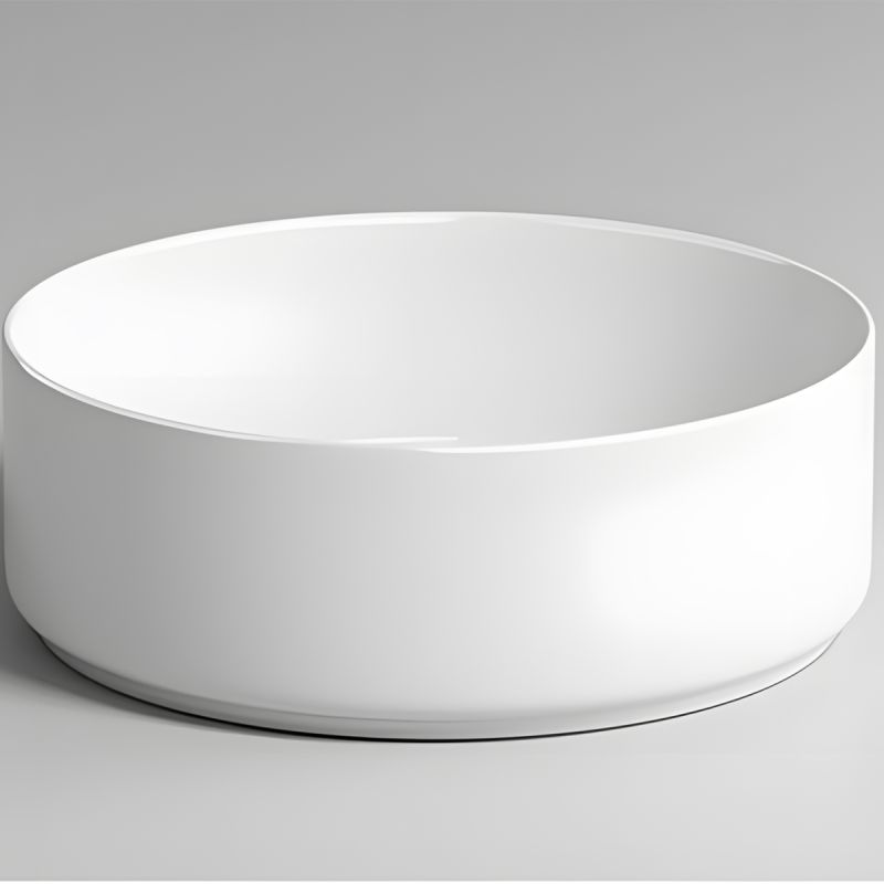 Lavoar, Alb Mat, ceramica sanitara, montaj pe blat, diametru 42 cm, Linea