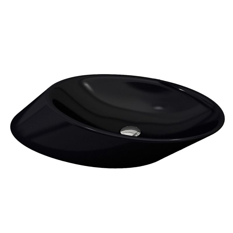 Lavoar Alicia, montaj pe blat, 53x46 cm, negru lucios, Royalty Line by Ego
