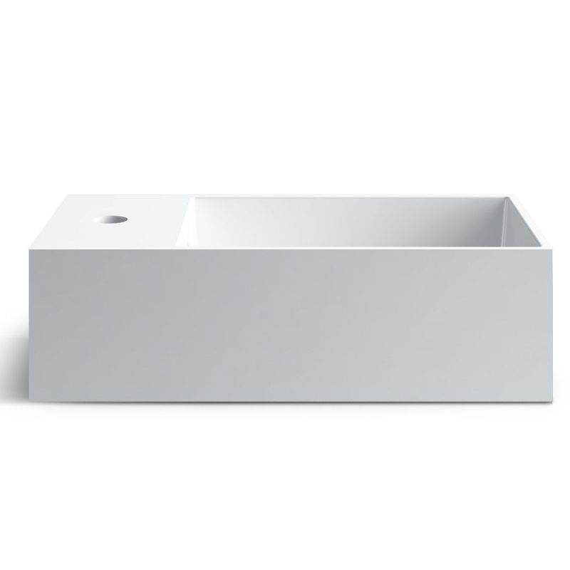 Lavoar Anabel, compozit mineral, montaj suspendat sau pe blat, gaura de baterie pe stanga, 48x24 cm