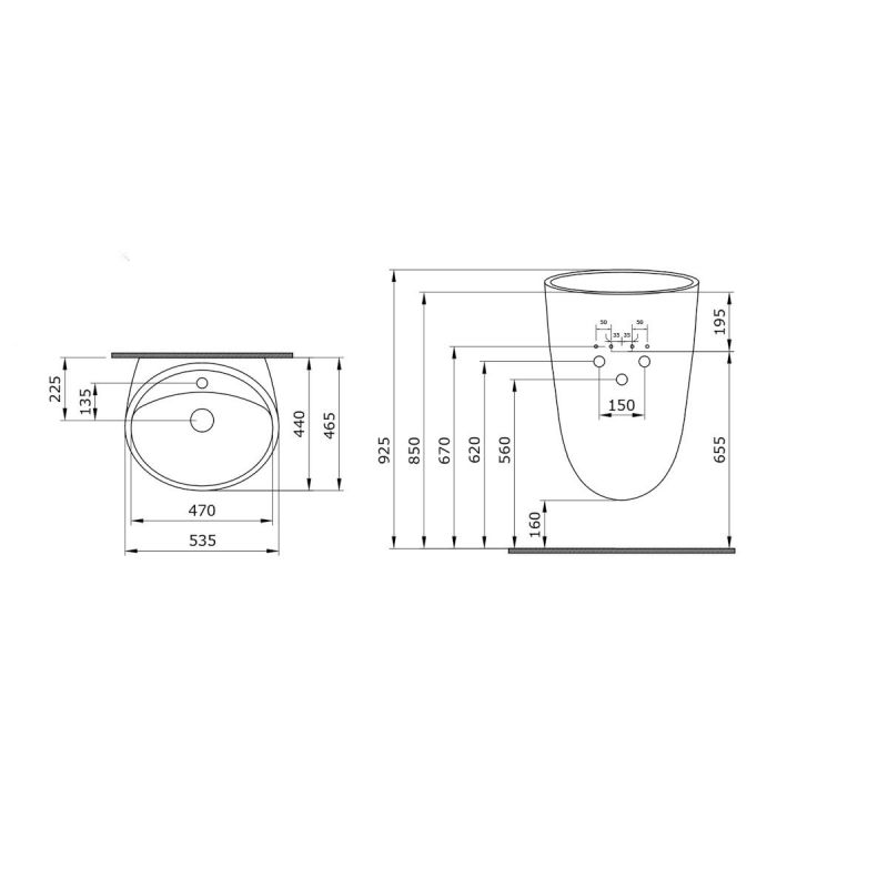 Lavoar Angi Resigilat, montaj suspendat, 53x46 cm, antracit mat