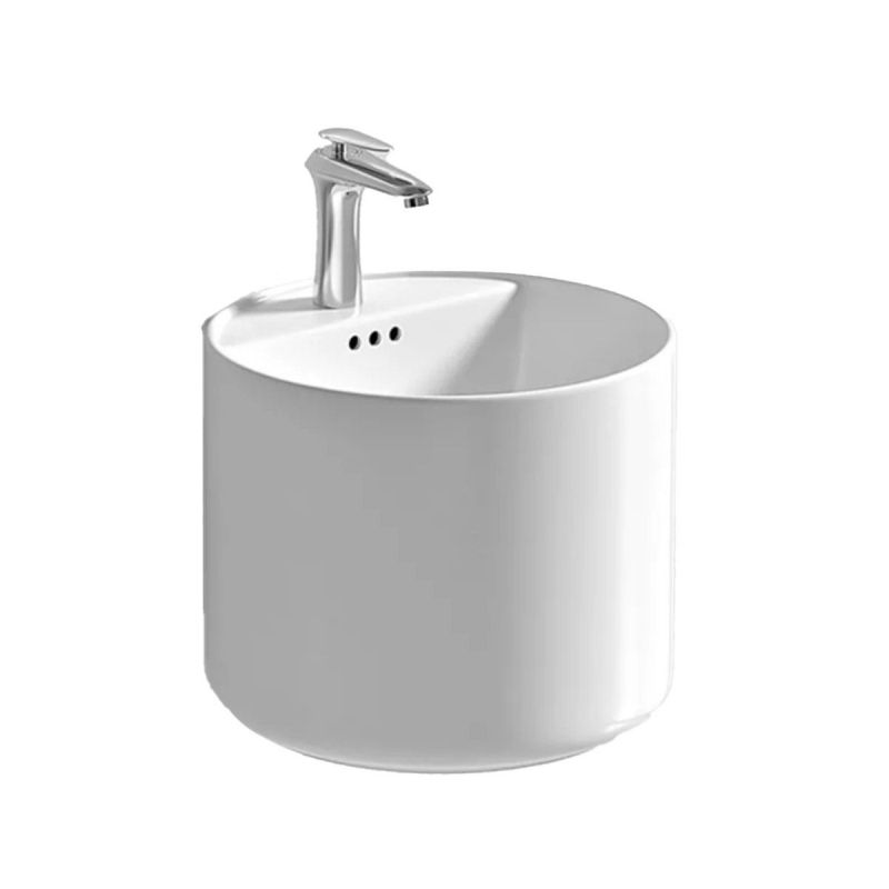 Lavoar Antilo, montaj suspendat sau pe blat, cu  gaura de baterie 45x45 cm alb