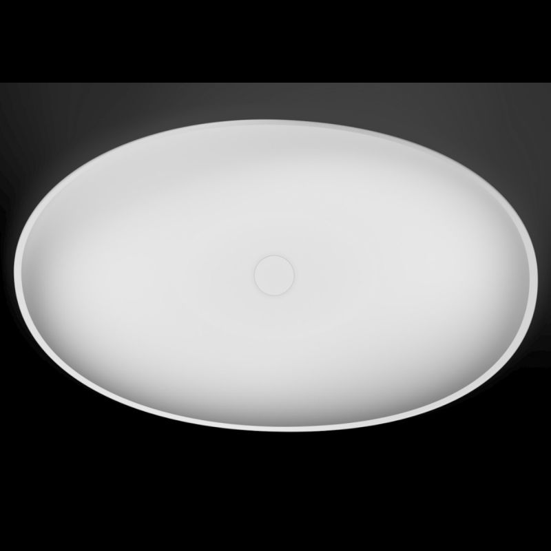 Lavoar compozit mineral, Alb Lucios, montaj pe blat, ventil inclus alb lucios, 65x40x20 cm, Lirio