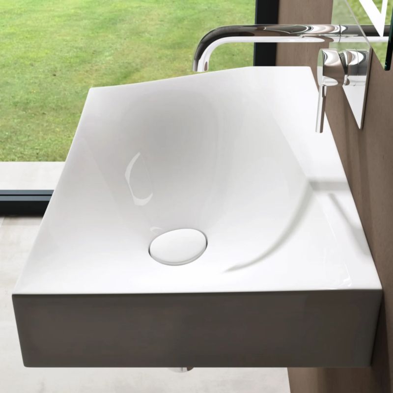Lavoar, compozit mineral, culoare Alb Lucios, montaj suspendat, 60x38 cm,  Ego-6035