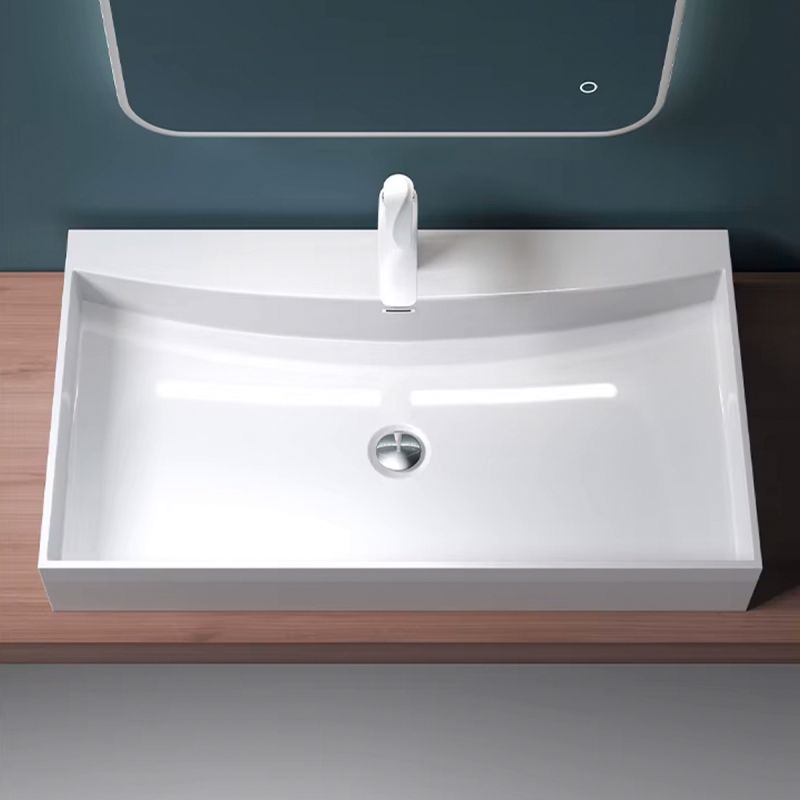 Lavoar, compozit mineral, montaj pe blat, Alb Lucios, 80x45, EGO-34