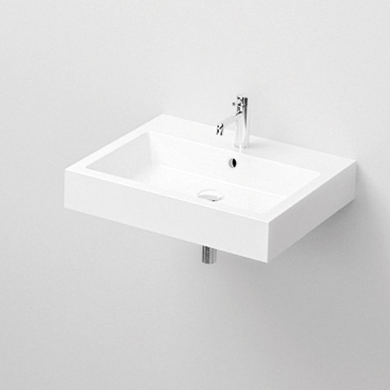 Lavoar, compozit mineral, montaj pe blat, cu gaura de baterie, 50-40x40 cm, Cancun