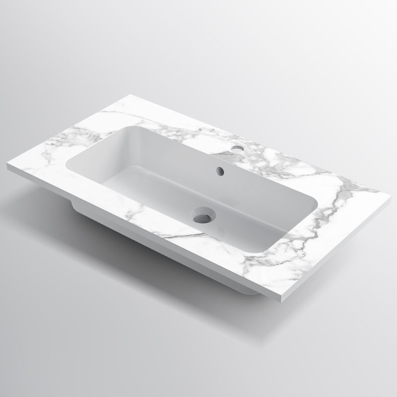 Lavoar, compozit mineral, montaj semi-incastrat, cu gaura de baterie, 61-91x46 cm, Cortina