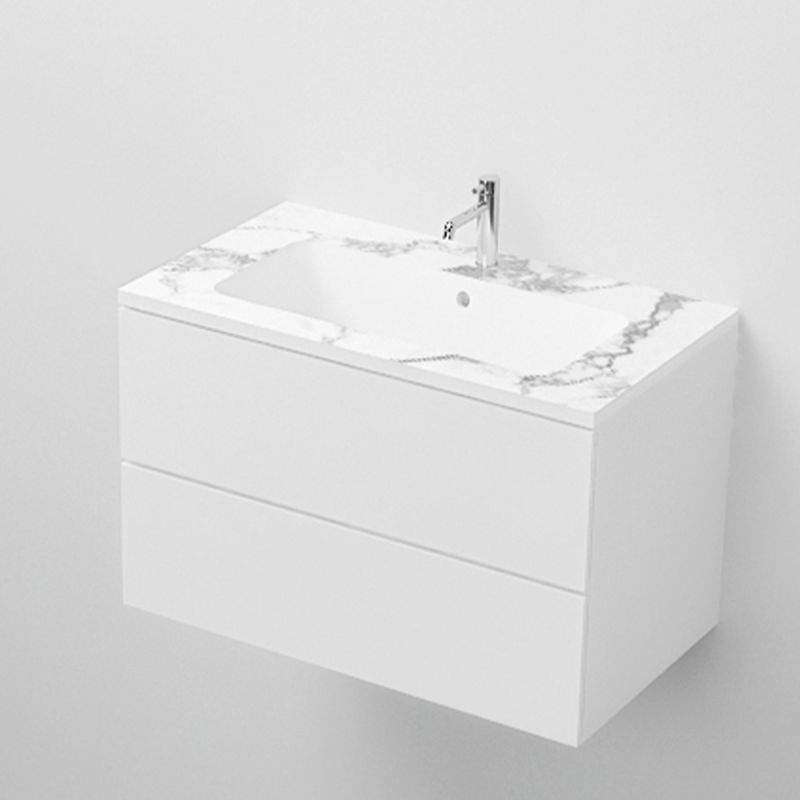 Lavoar, compozit mineral, montaj semi-incastrat, cu gaura de baterie, 61-91x46 cm, Cortina