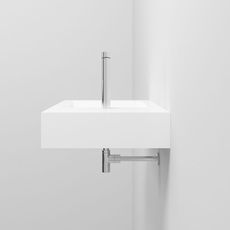 Lavoar, compozit mineral, montaj suspendat, cu gaura de baterie pe partea dreapta, 95x47 cm, Veloce