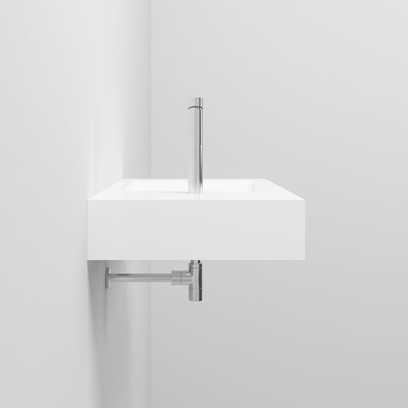 Lavoar, compozit mineral, montaj suspendat, cu gaura de baterie pe partea stanga, 85x47 cm, Veloce